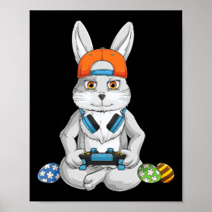 Easter Day Bunny Egg Funny Boys Girls Kids Gamer 6 Poster