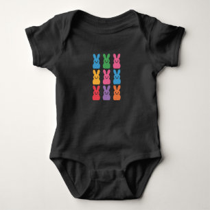 Easter Day Bunny Eggs Plaid Leopard Baby Bodysuit
