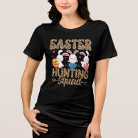 Easter Day Bunny Eggs Plaid Leopard T-Shirt