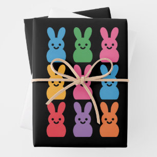 Easter Day Bunny Eggs Plaid Leopard Wrapping Paper Sheet