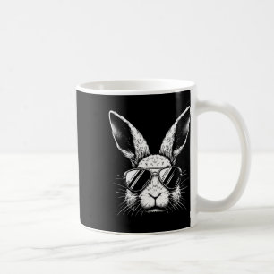 Easter Day Bunny Face With Sunglasses For Boys Men Coffee Mug