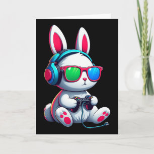Easter Day Bunny Gamer Video Gaming Boys Men Kids Card