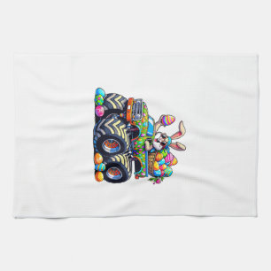 Easter Day Bunny Monster Truck Eggs Cool Rabbit T- Tea Towel
