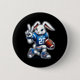 Easter Day Bunny Playing Footbyll Boys Girls Kids  6 Cm Round Badge