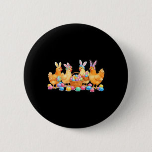 Easter Day Bunny Rabbit Chicken Lover Chicken Mum 6 Cm Round Badge