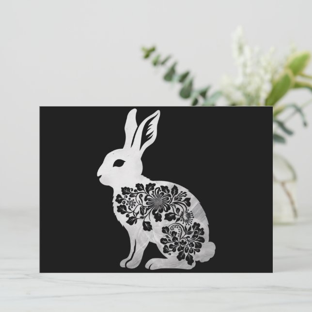 Easter Day Bunny Rabbit Holiday Card (Standing Front)