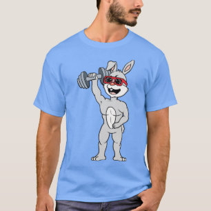 Easter Day Bunny Rabbit Weightlifting Funny Deadli T-Shirt