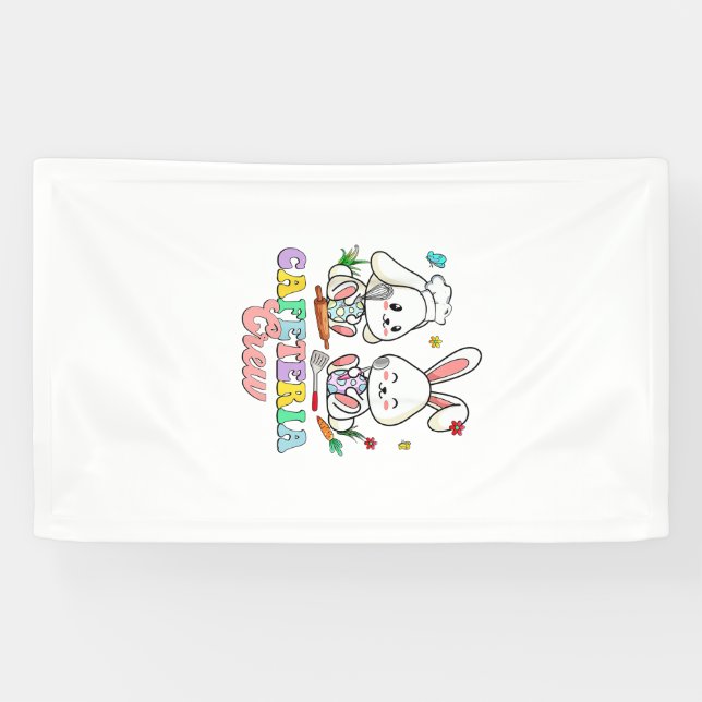 Easter Day Cafeteria Crew Lunch Lady School Cafete Banner (Horizontal)