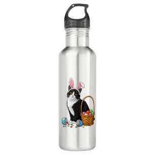 Easter Day Cat Bunny Ears Eggs Graphic Men Women K 710 Ml Water Bottle