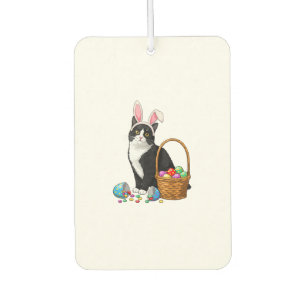 Easter Day Cat Bunny Ears Eggs Graphic Men Women K Car Air Freshener