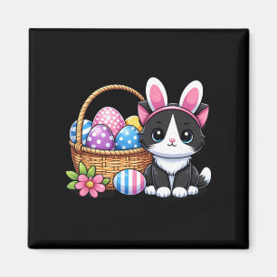 Easter Day Cat Bunny Ears Eggs Graphic Men Women K Magnet
