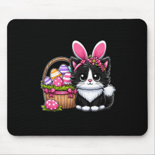 Easter Day Cat Bunny Ears Eggs Graphic Men Women K Mouse Pad