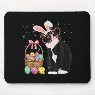 Easter Day Cat Bunny Ears Eggs Graphic Men Women K Mouse Pad