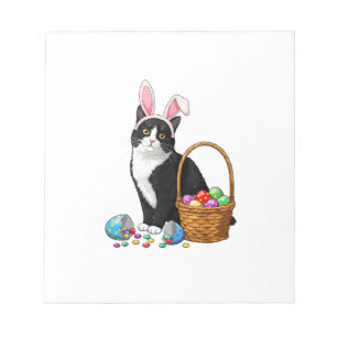 Easter Day Cat Bunny Ears Eggs Graphic Men Women K Notepad