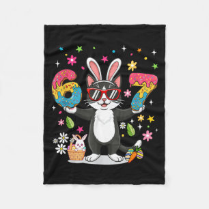 Easter Day Cat Eggs Funny Bunny Six Seven 67 Fleece Blanket