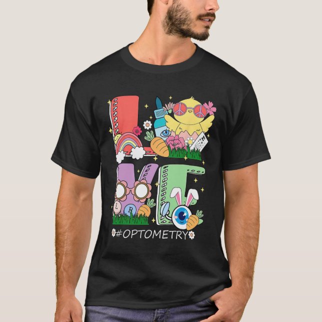Easter Day Chick Optometry Love Optician Sight Squ T-Shirt (Front)