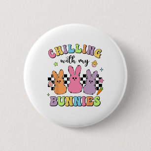 Easter Day Chilling With My Bunnies Egg Hunt Easte 6 Cm Round Badge