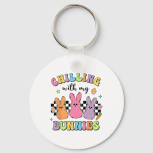 Easter Day Chilling With My Bunnies Egg Hunt Easte Key Ring