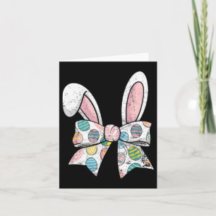 Easter Day Coquette Bow Cute Bunny Rabbit Girls Te Card