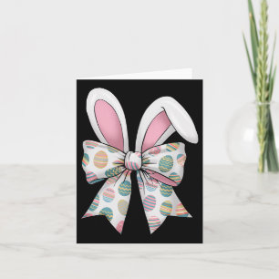 Easter Day Coquette Bow Cute Bunny Rabbit Girls Te Card