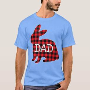 Easter Day Costume Red Plaid Bunny Graphic Dad Mat T-Shirt