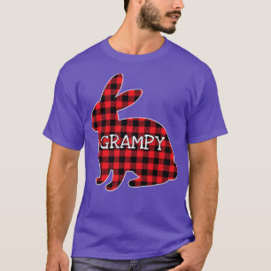 Easter Day Costume Red Plaid Bunny Graphic Grampy T-Shirt