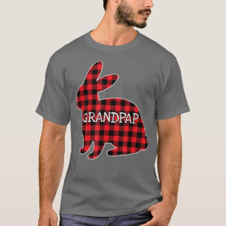 Easter Day Costume Red Plaid Bunny Graphic Grandpa T-Shirt