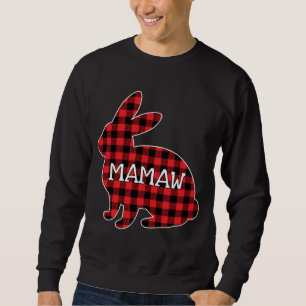 Easter Day Costume Red Plaid Bunny Graphic Mamaw M Sweatshirt