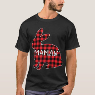 Easter Day Costume Red Plaid Bunny Graphic Mamaw M T-Shirt