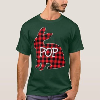 Easter Day Costume Red Plaid Bunny Graphic Pop Mat T-Shirt