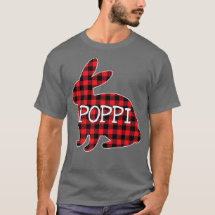 Easter Day Costume Red Plaid Bunny Graphic Poppi M T-Shirt