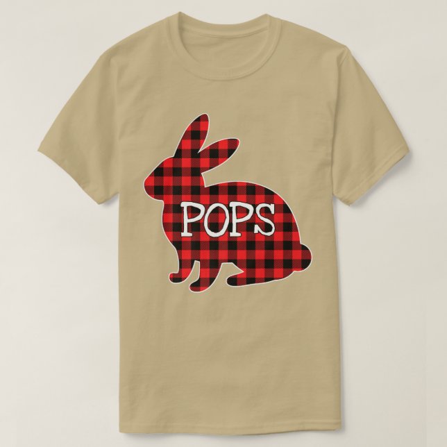 Easter Day Costume Red Plaid Bunny Graphic Pops Ma T-Shirt (Design Front)