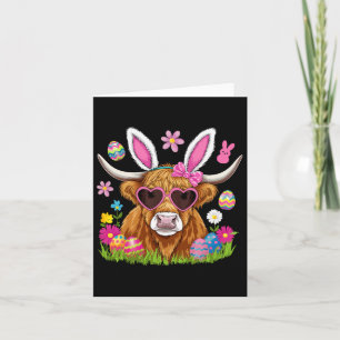 Easter Day Cow Cute Easter Bunny Farmer Women Kids Card