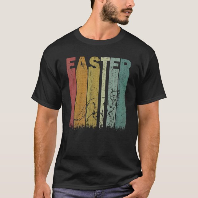 Easter Day Coyote Retro Graphic Funny Easter Costu T-Shirt (Front)