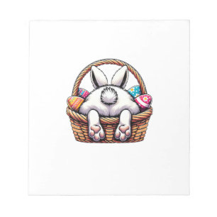 Easter Day Cute Bunny Basket Hunting Chocolate Egg Notepad