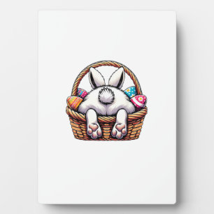 Easter Day Cute Bunny Basket Hunting Chocolate Egg Plaque