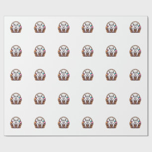 Easter Day Cute Bunny Basket Hunting Chocolate Egg Wrapping Paper