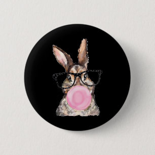 Easter Day Cute Bunny Face With Gles Women Kids Ea 6 Cm Round Badge