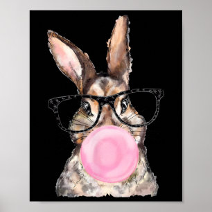 Easter Day Cute Bunny Face With Gles Women Kids Ea Poster