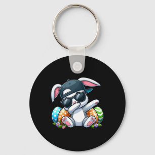 Easter Day Dabbing Bunny For Men Women Boys Girls Key Ring