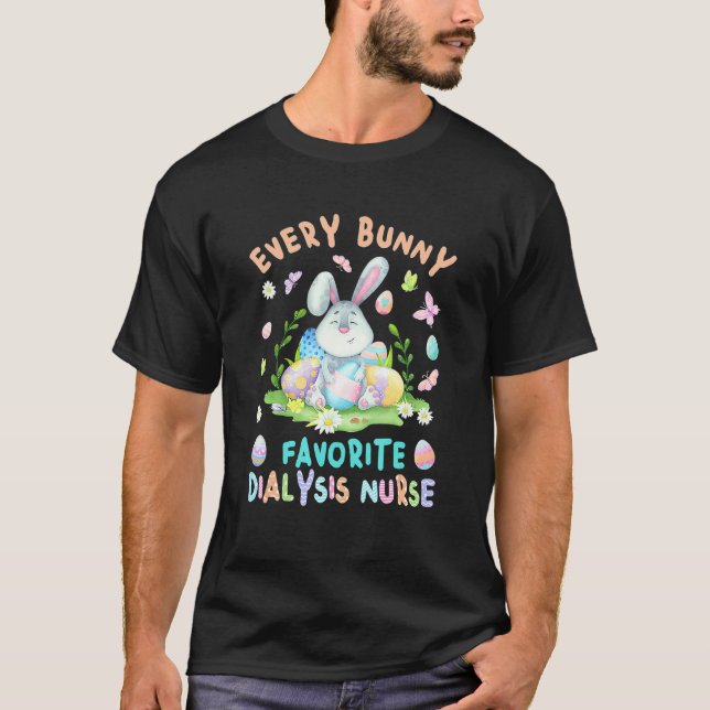 Easter Day Dancing Skeleton Bunny Ears T-Shirt (Front)
