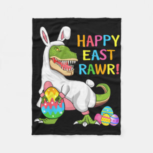 Easter Day Dinosaur Funny Happy Eastrawr T Rex Eas Fleece Blanket