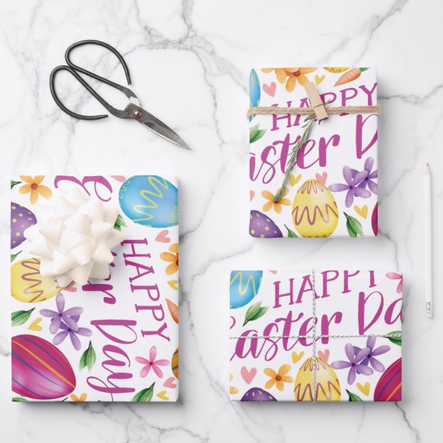 Easter Day Egg , Funny Easter Wrapping Paper Sheet (Front)