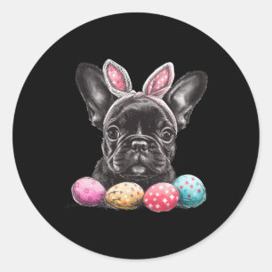 Easter Day Frenchie Dog Easter Frenchie Dog Easter Classic Round Sticker
