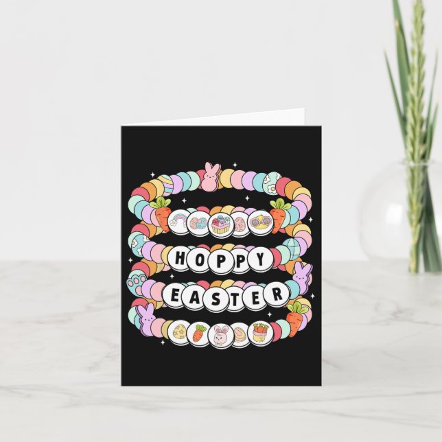 Easter Day Friendship Bracelet Easter Bunny Eggs F Card (Front)