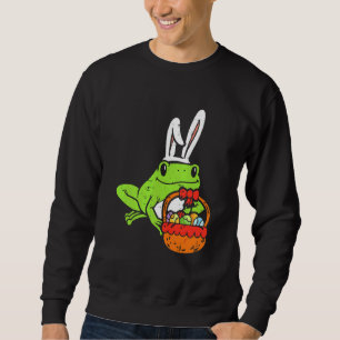Easter Day Frog Bunny Eggs Basket Cute Animal Men  Sweatshirt