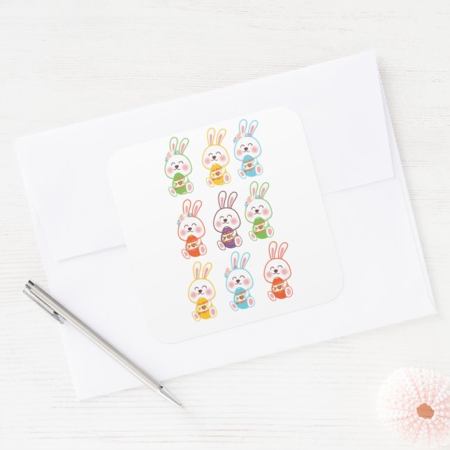 Easter Day, Funny Easter Day Square Sticker (Envelope)