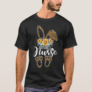 Easter Day Funny Neuro Nurse Cute Bunny Leopard Su T-Shirt