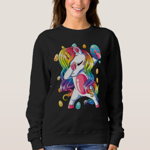 Easter Day Girls Dabbing Unicorn Dab Egg Hunt Unic Sweatshirt