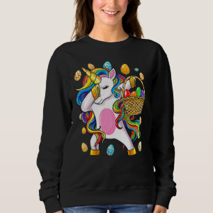 Easter Day Girls Dabbing Unicorn Dab Egg Hunt Unic Sweatshirt